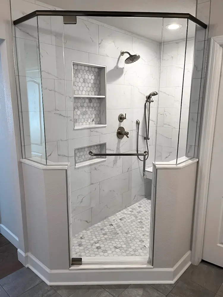 custom corner shower